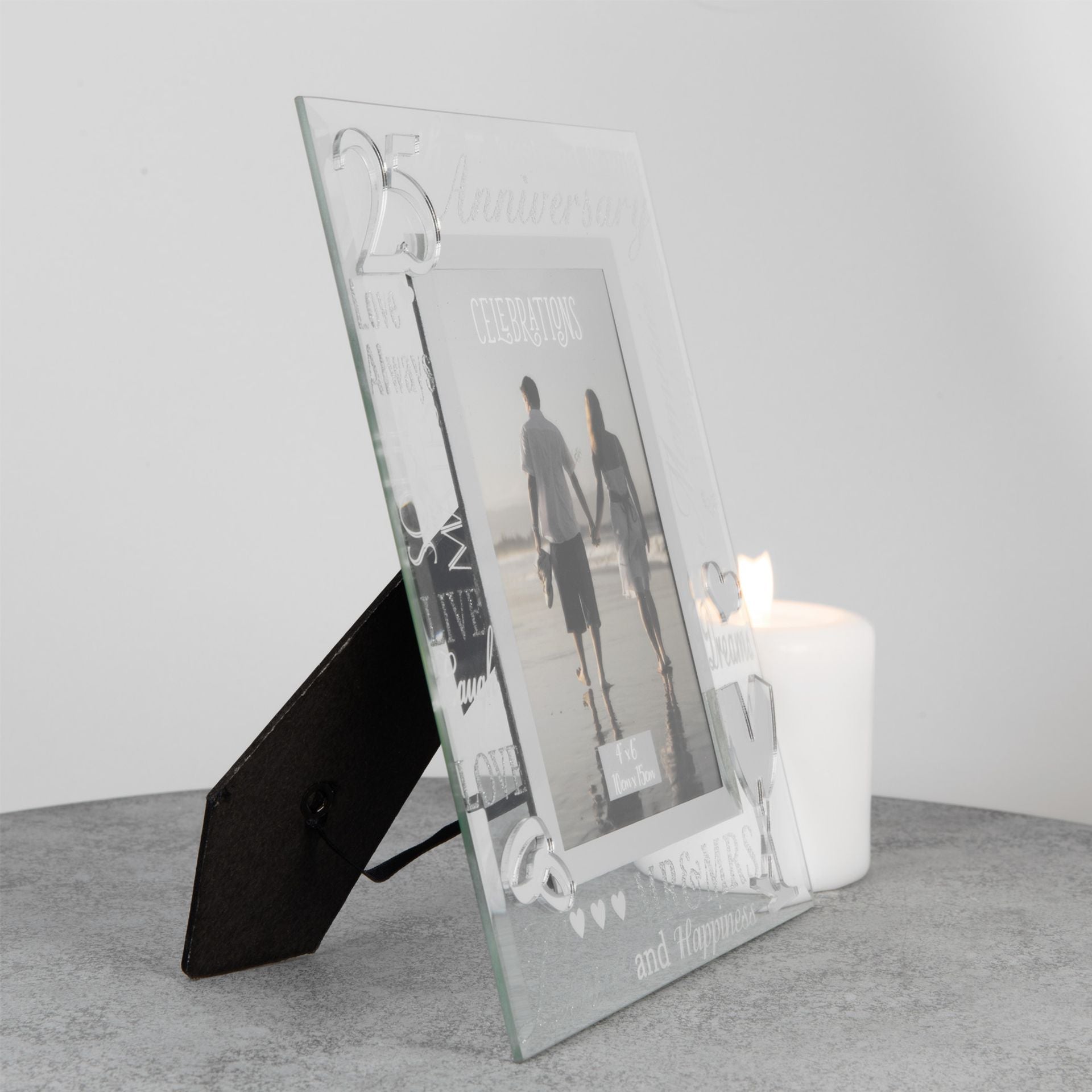 Mirror 3D Words Anniversary Frame 4" x 6" - 25