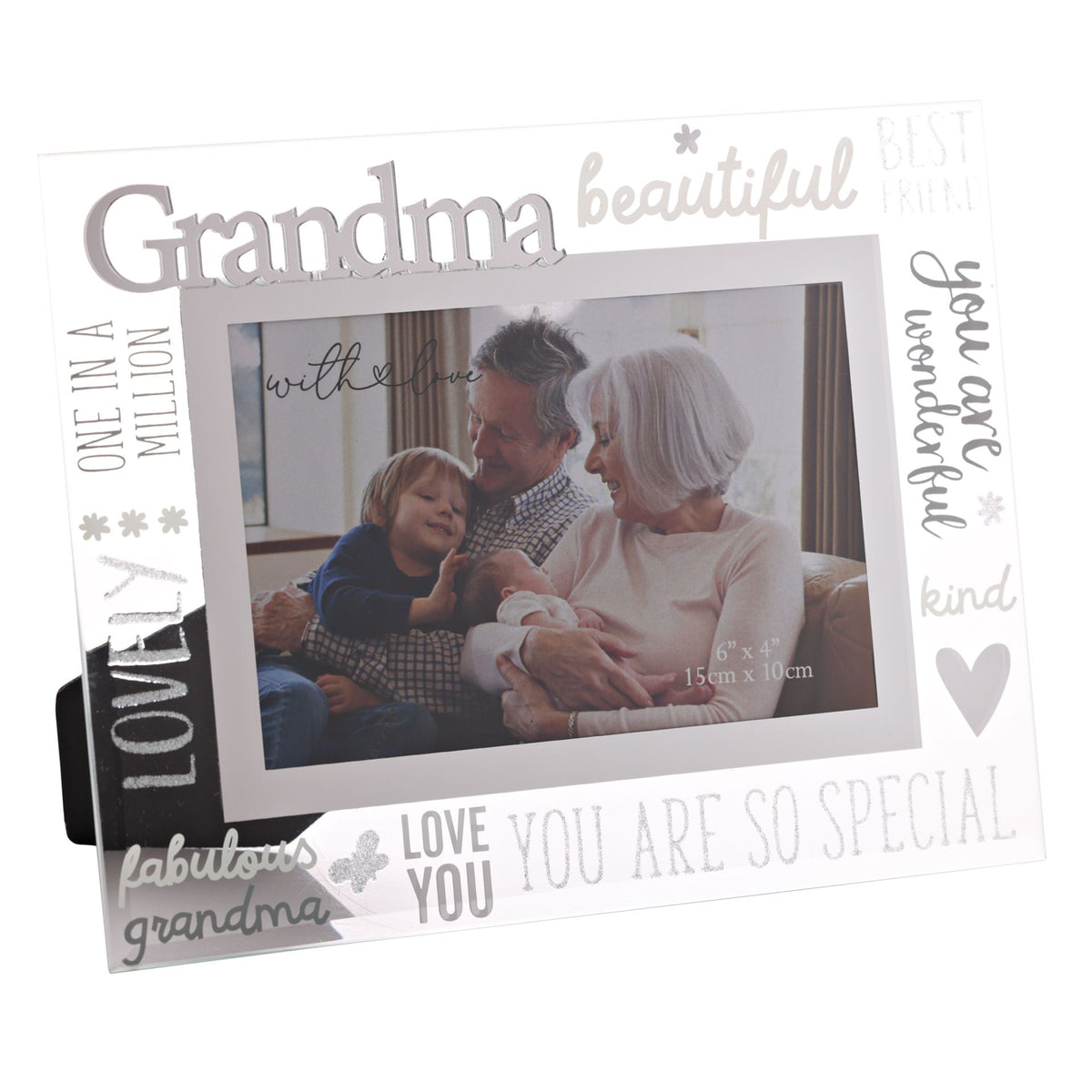 With Love Glass Frame With 3D - Grandma