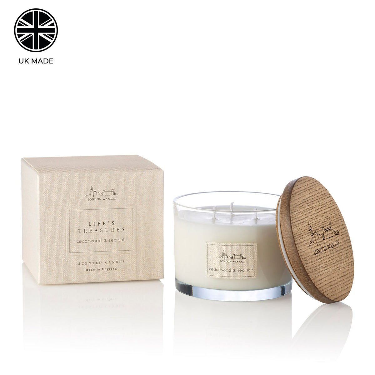 The London Wax Company Cedarwood & Sea Salt Lidded Candle 368g