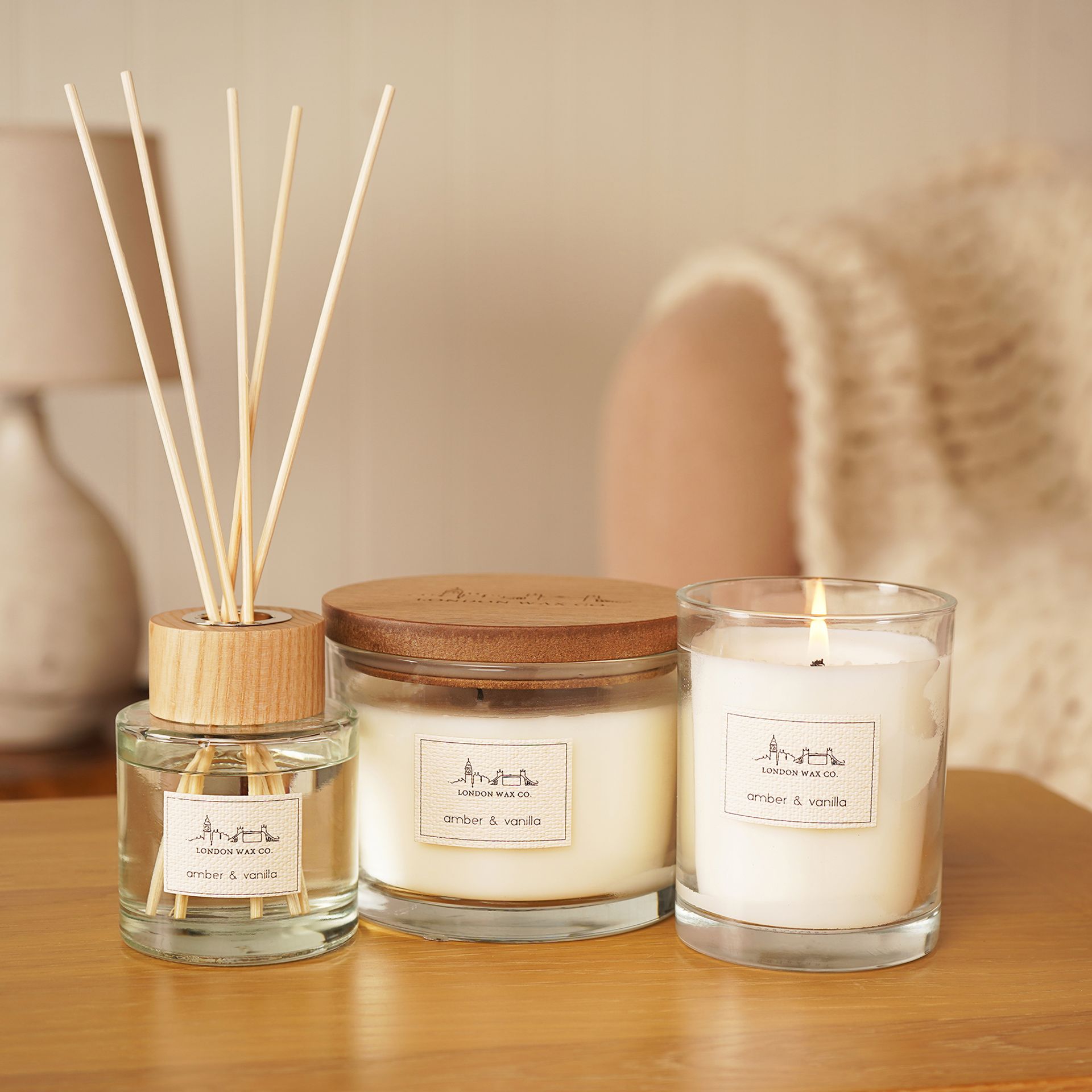 The London Wax Company Amber & Vanilla Lidded Candle 368g