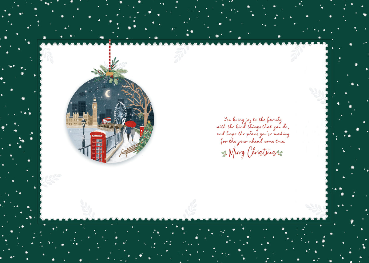 Son and Daughter-In-Law Christmas Card - London Eye And Big Ben