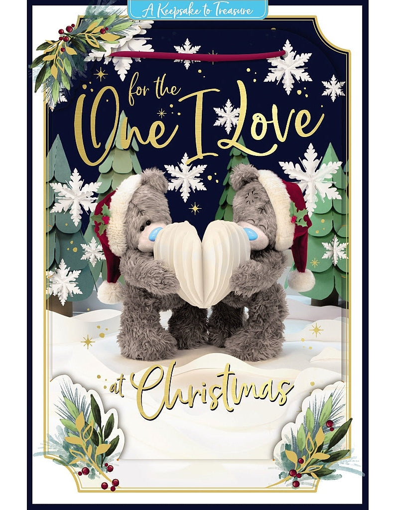 One I Love Christmas Card - Bears With Paper Heart