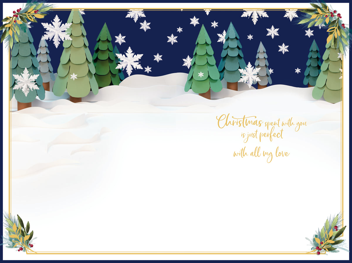 3D One I Love Christmas Card - Bears With Paper Heart