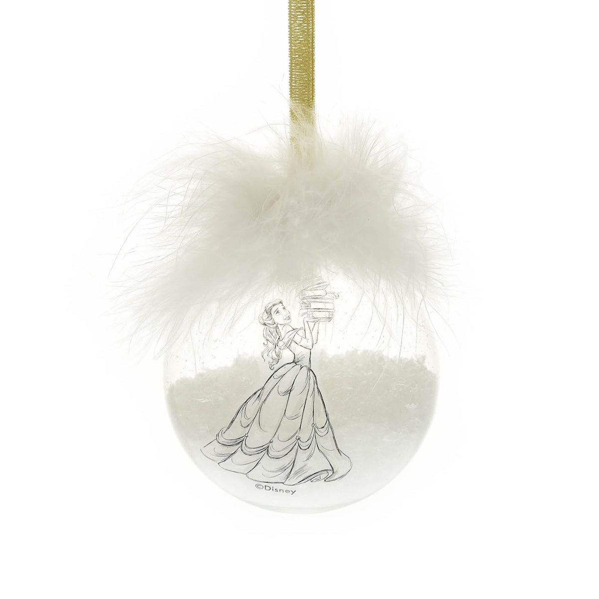 Disney Set of 2 Belle & Beast Feather Baubles