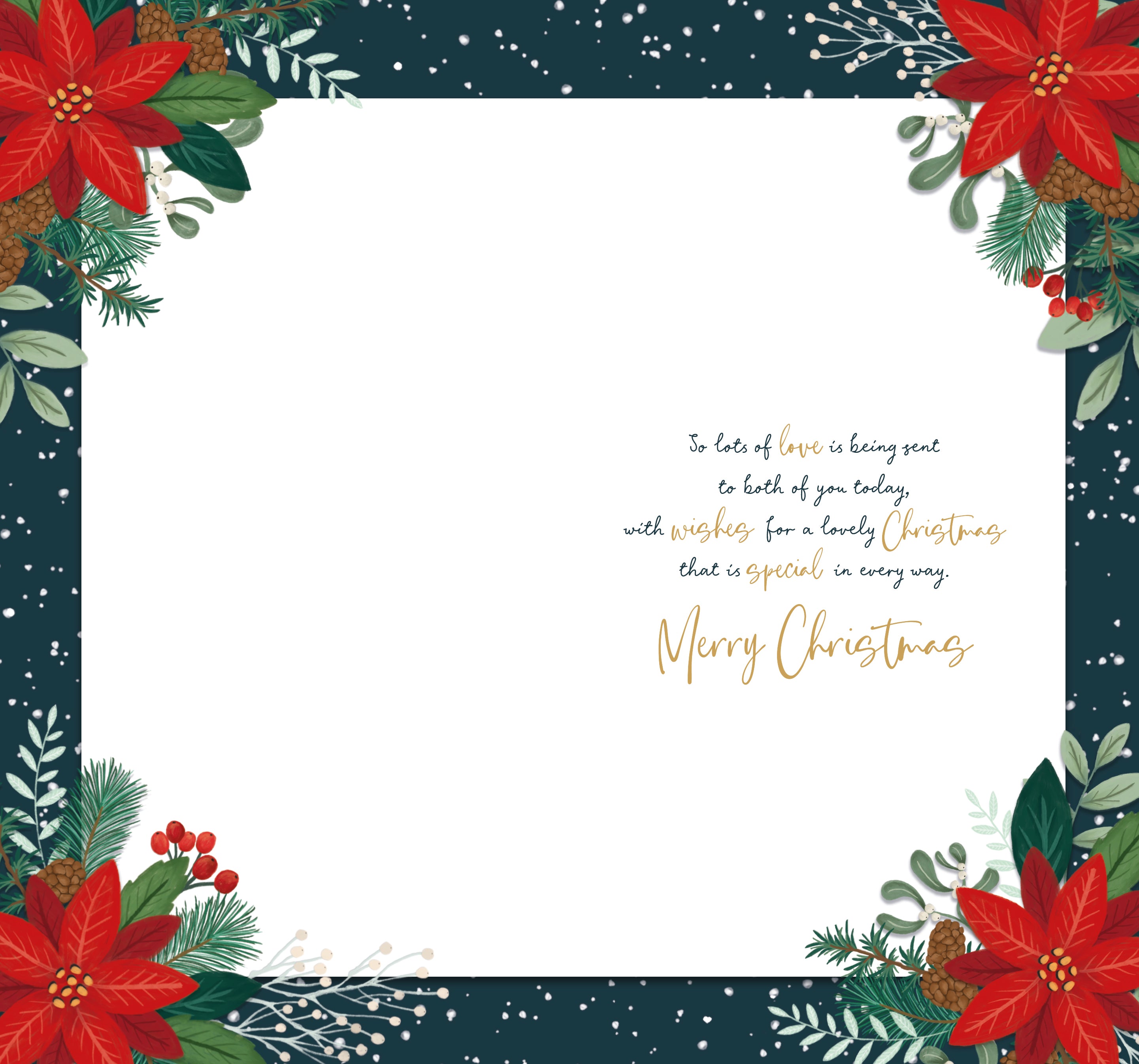 To Both Festive Poinsettias Christmas Card