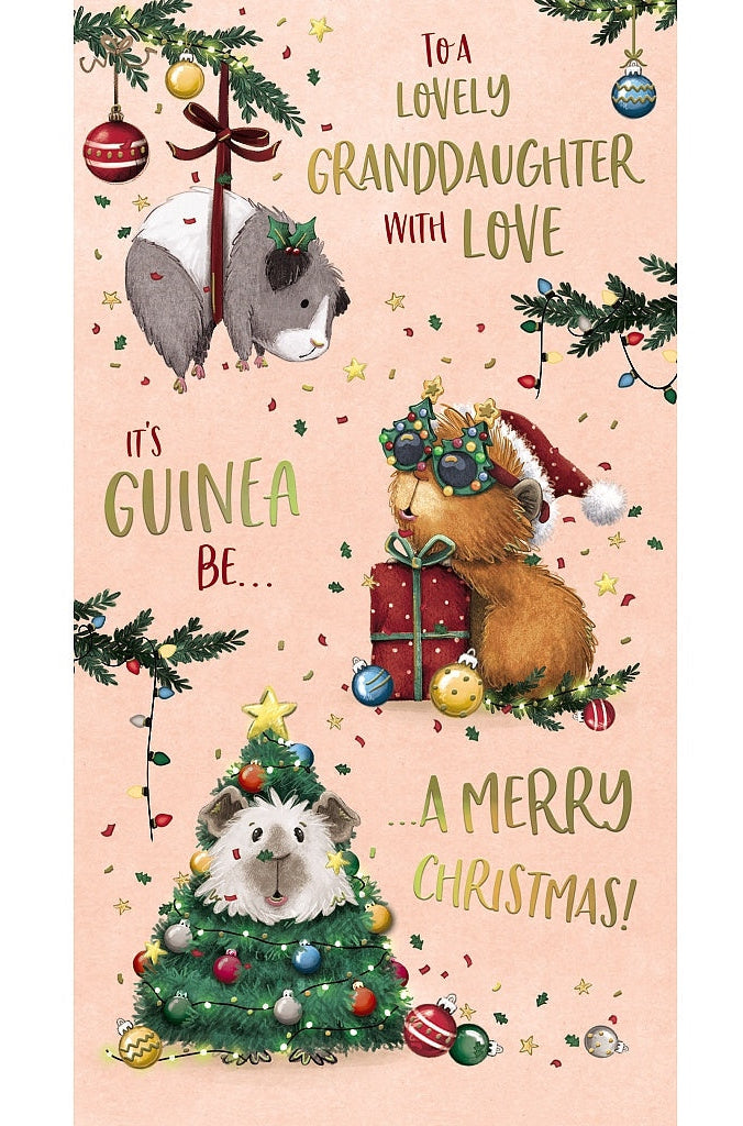 Granddaughter Christmas Card - Guinea Pigs
