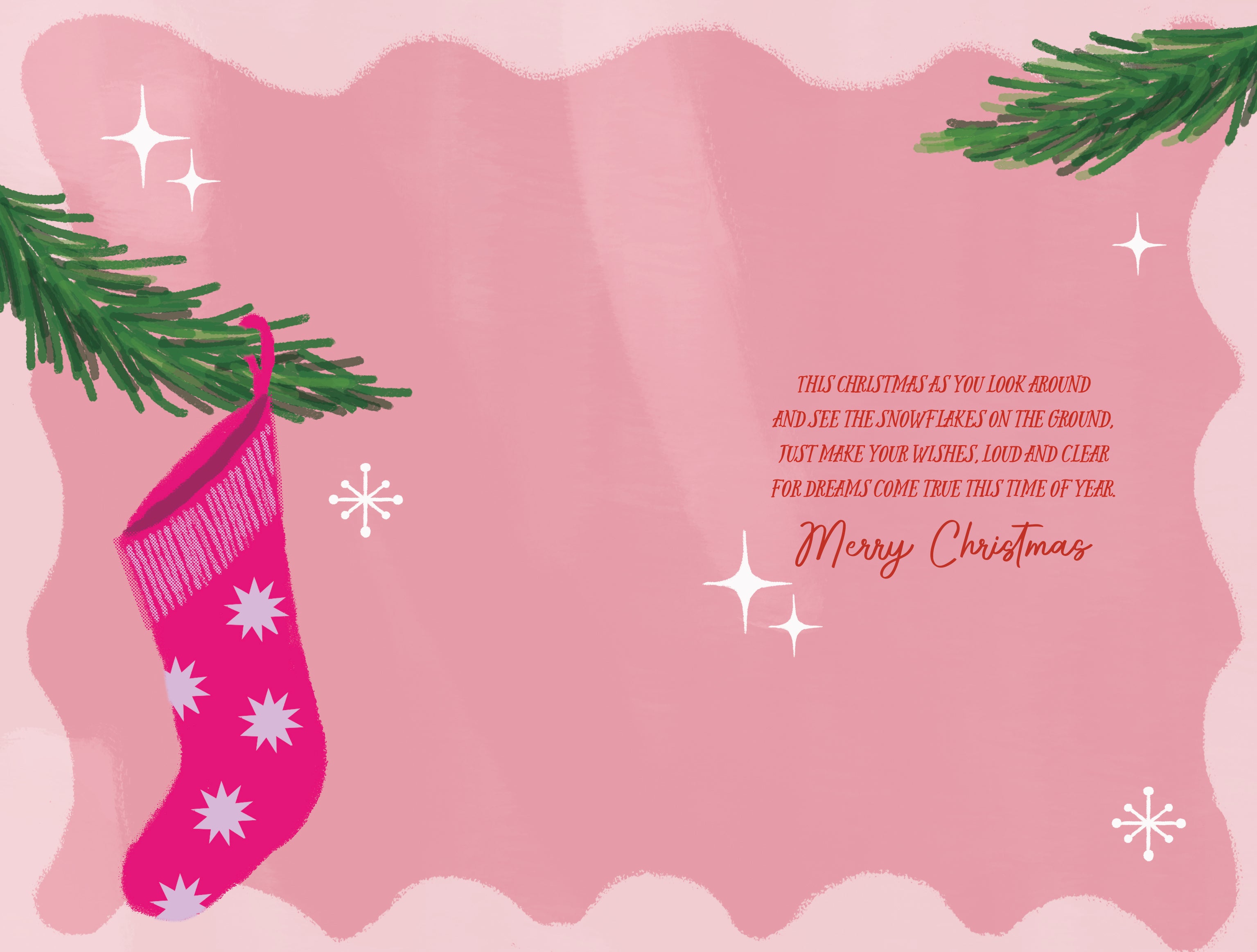 Niece Christmas Card - Stockings