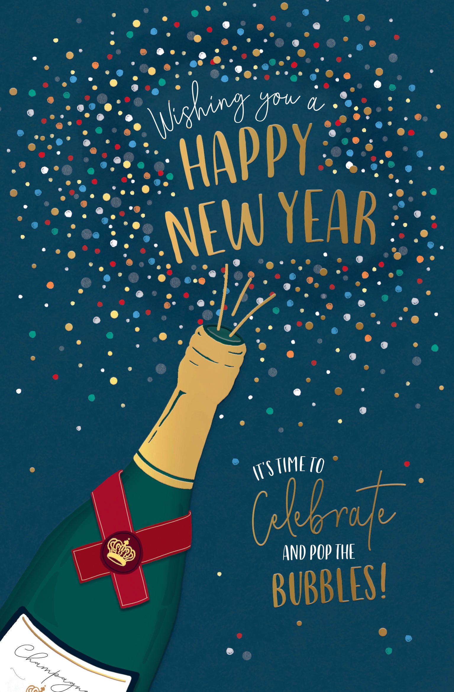 New Year Card - Bubbly Bottle