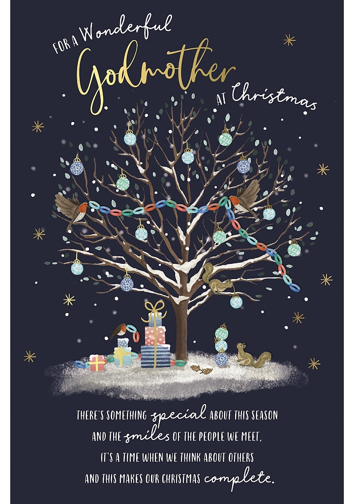 Godmother Festive Tree With Robins