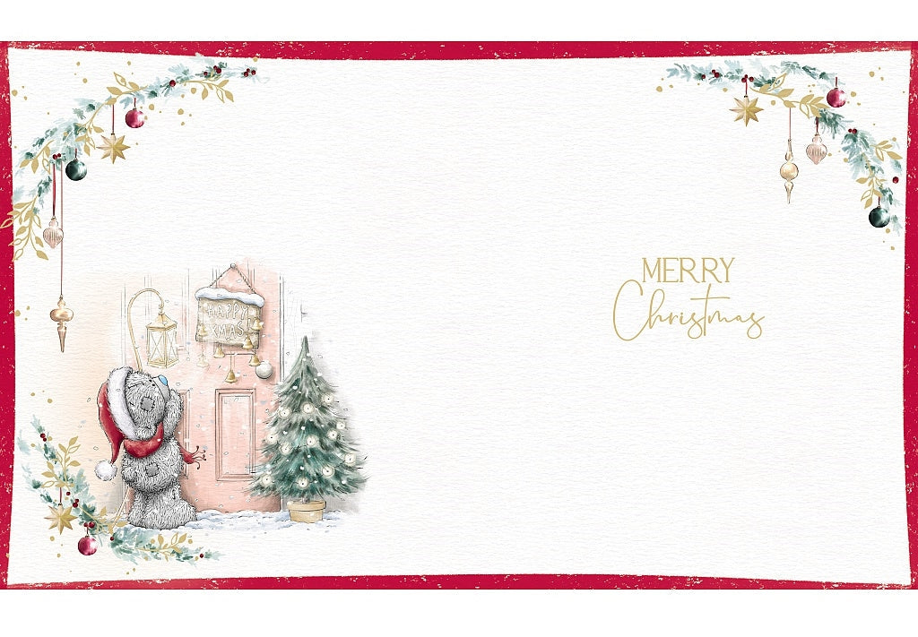 From Our House Christmas Card - Bear Opening Front Door