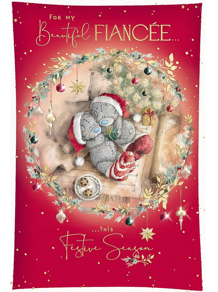 Fiancee Christmas Card - Bears Wearing Hats And Socks
