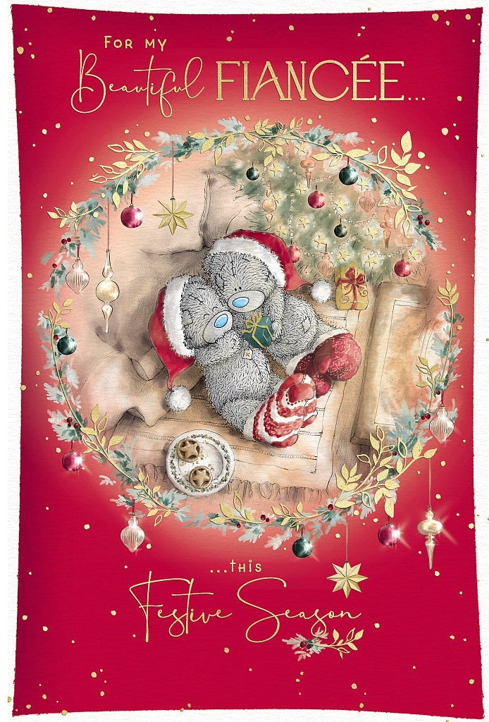 Fiancee Christmas Card - Bears Wearing Hats And Socks