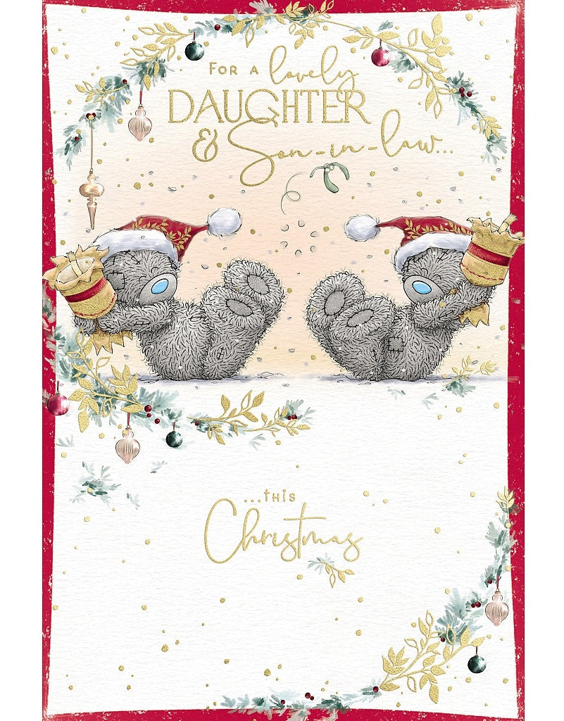 Daughter and Son-In-Law Christmas Card - Bears Pulling A Cracker
