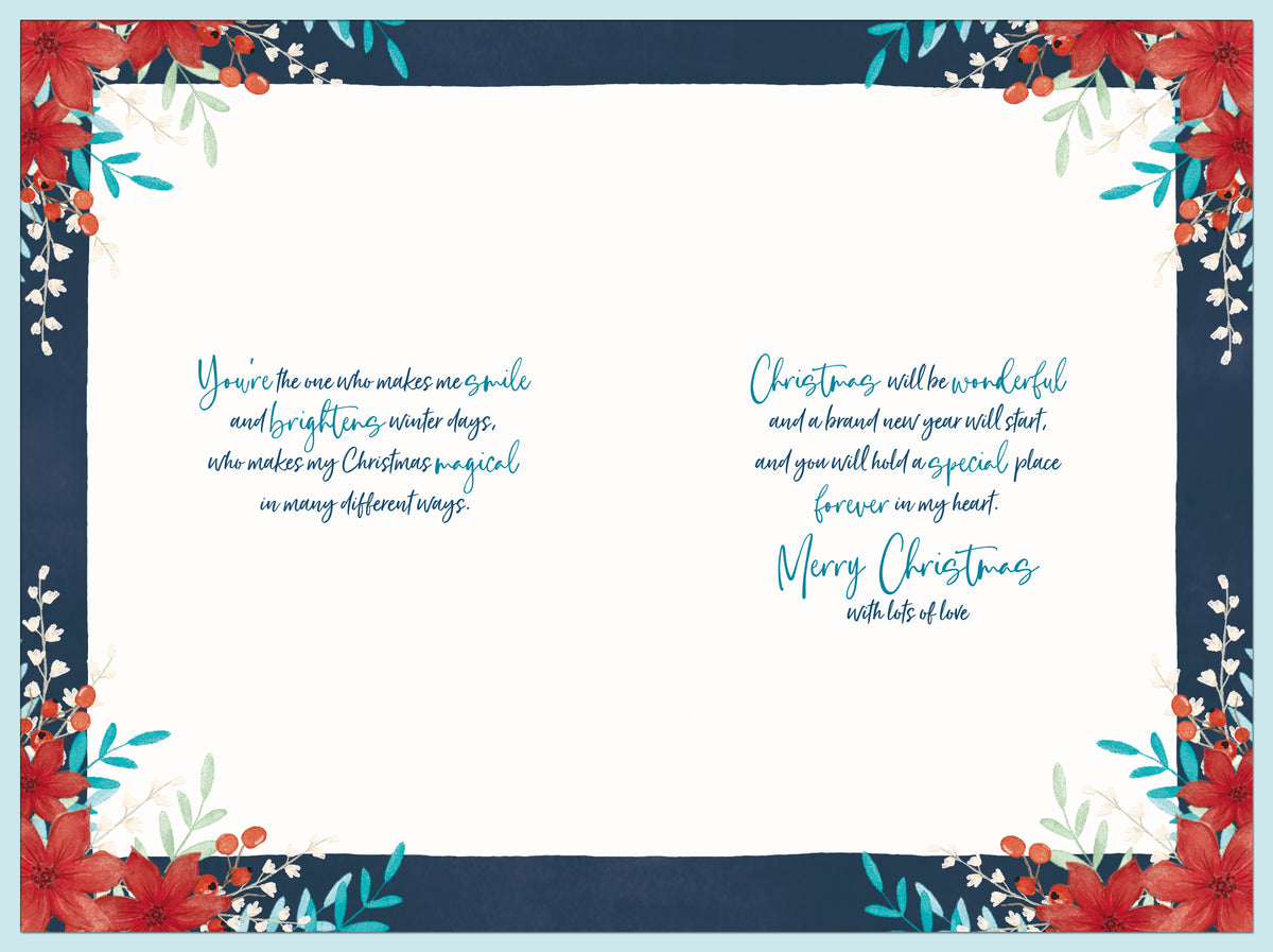 Special Person In My Life Christmas Card - Poinsettias And Foliage