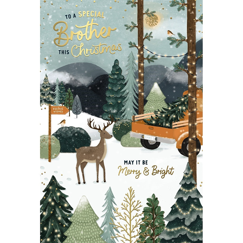 Brother Christmas Card - Deer With Truck