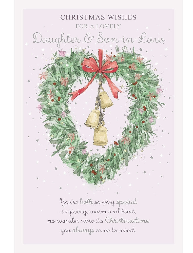 Daughter and Son-In-Law Christmas Card - Wreath