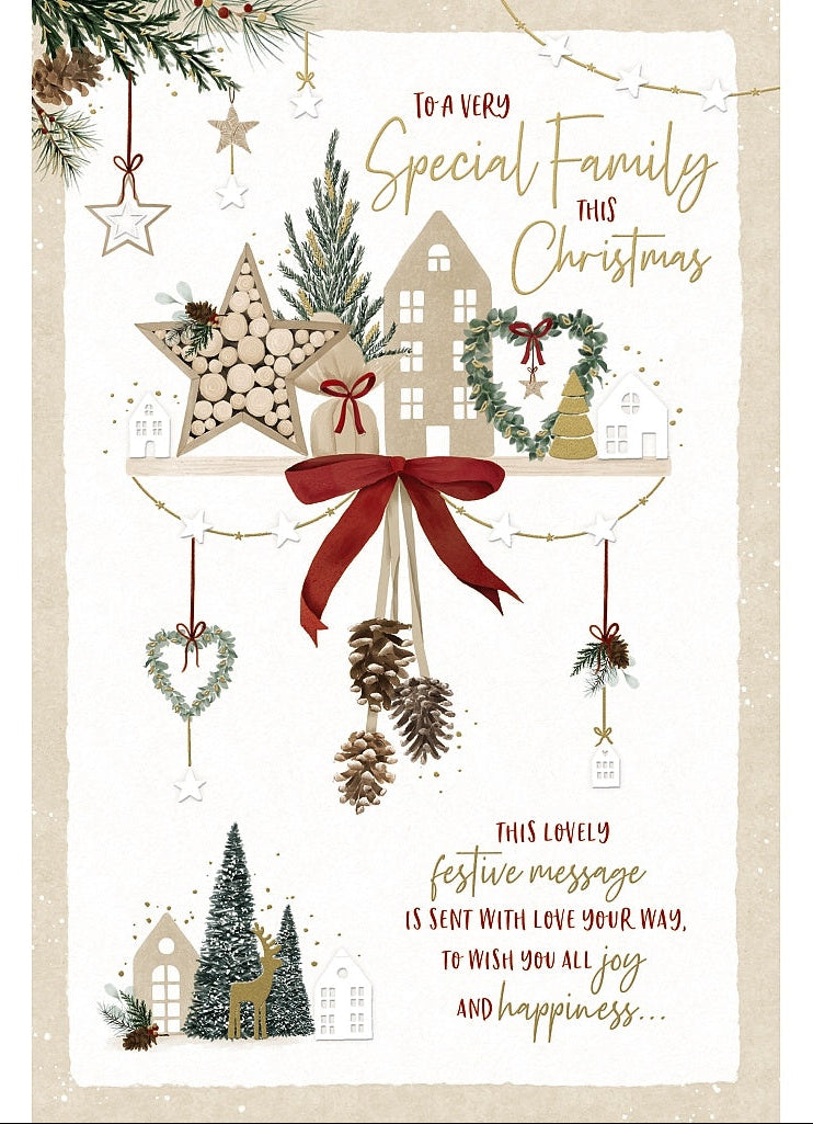 Special Family Christmas Card Festive Decs On Shelf