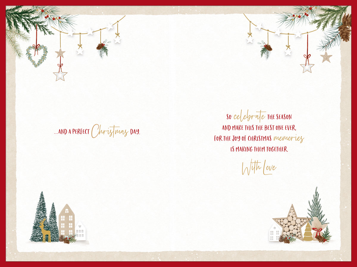 Special Family Christmas Card Festive Decs On Shelf
