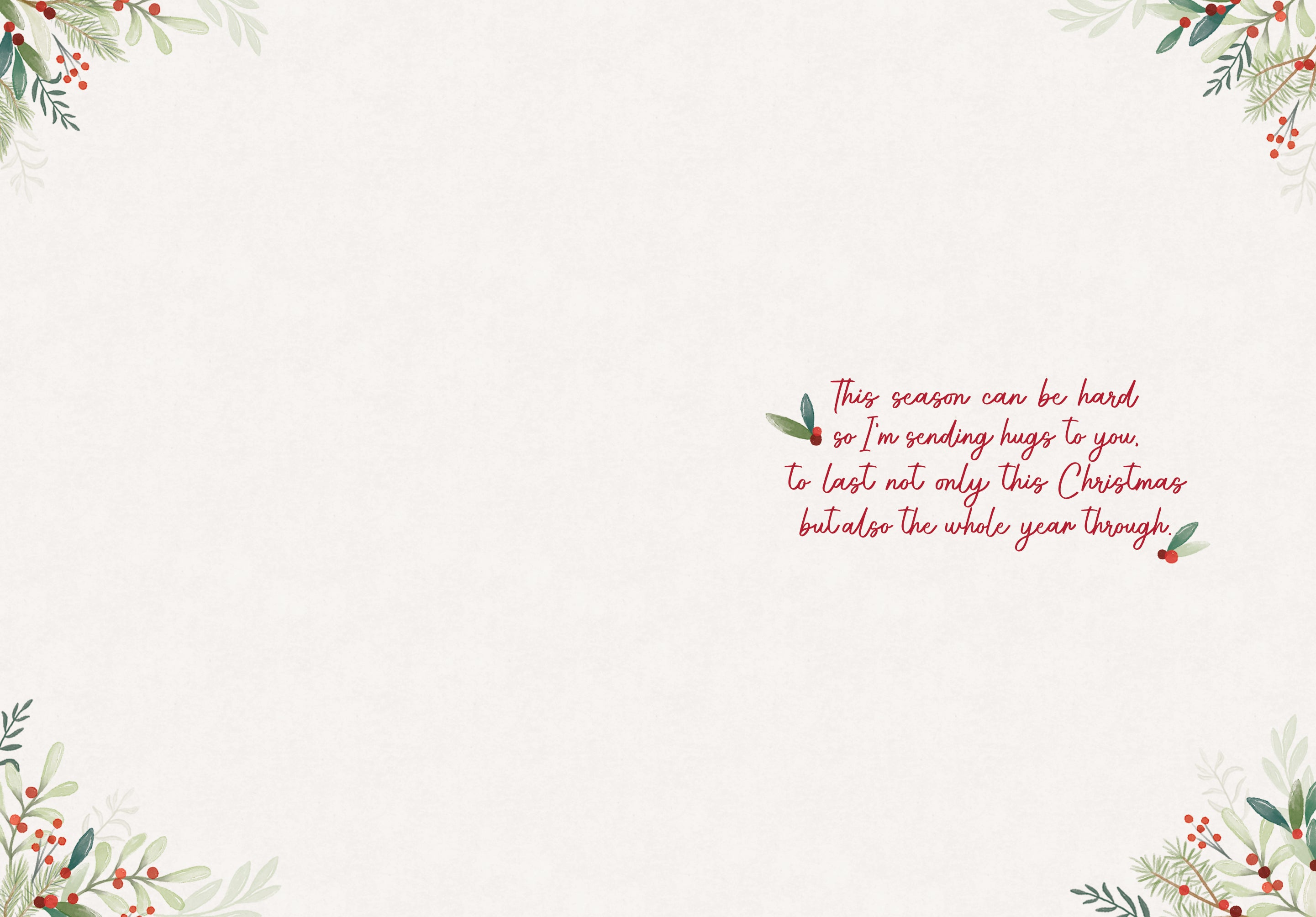 Thinking Of You Christmas Card - Wreath