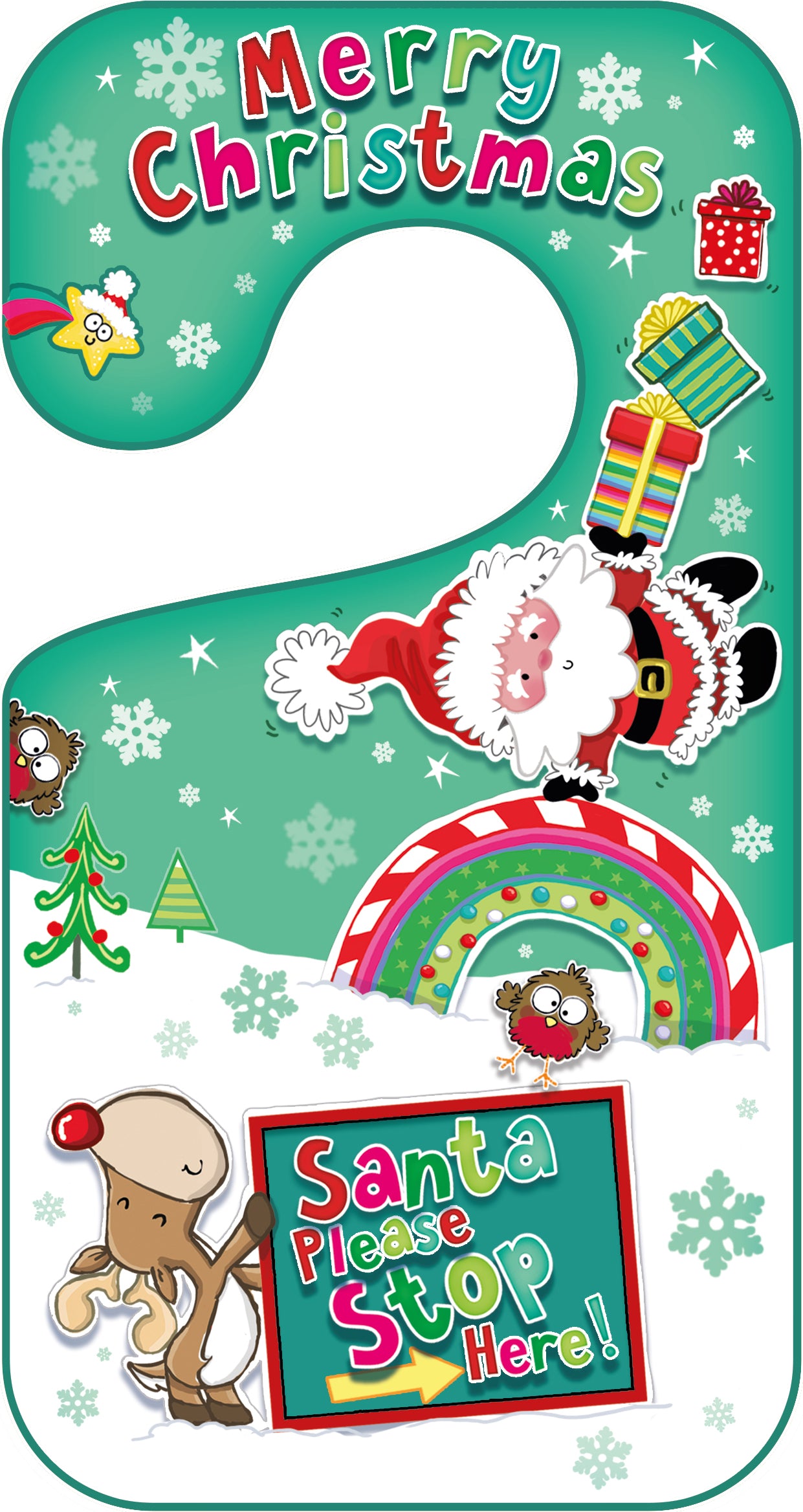 Open Christmas Card - Santa Stop Here