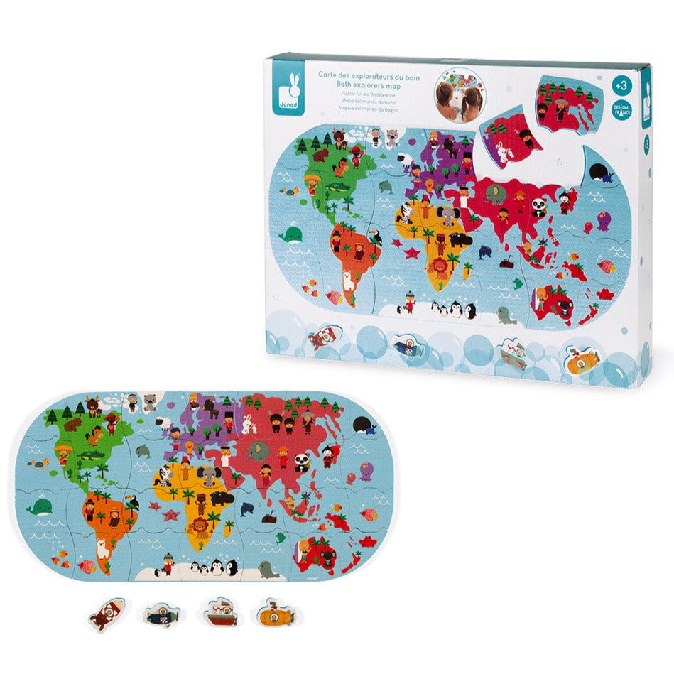 Janod Bath Explorers Map - Bath Toys