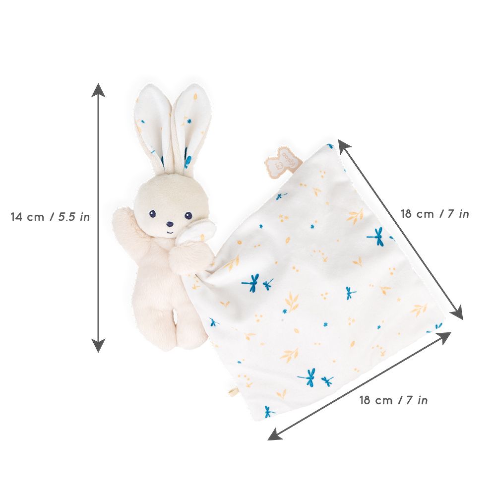 Kaloo Doudou Rabbit Carre Douceur White Delicate