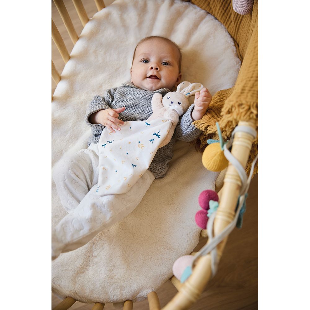 Kaloo Doudou Rabbit Carre Douceur White Delicate