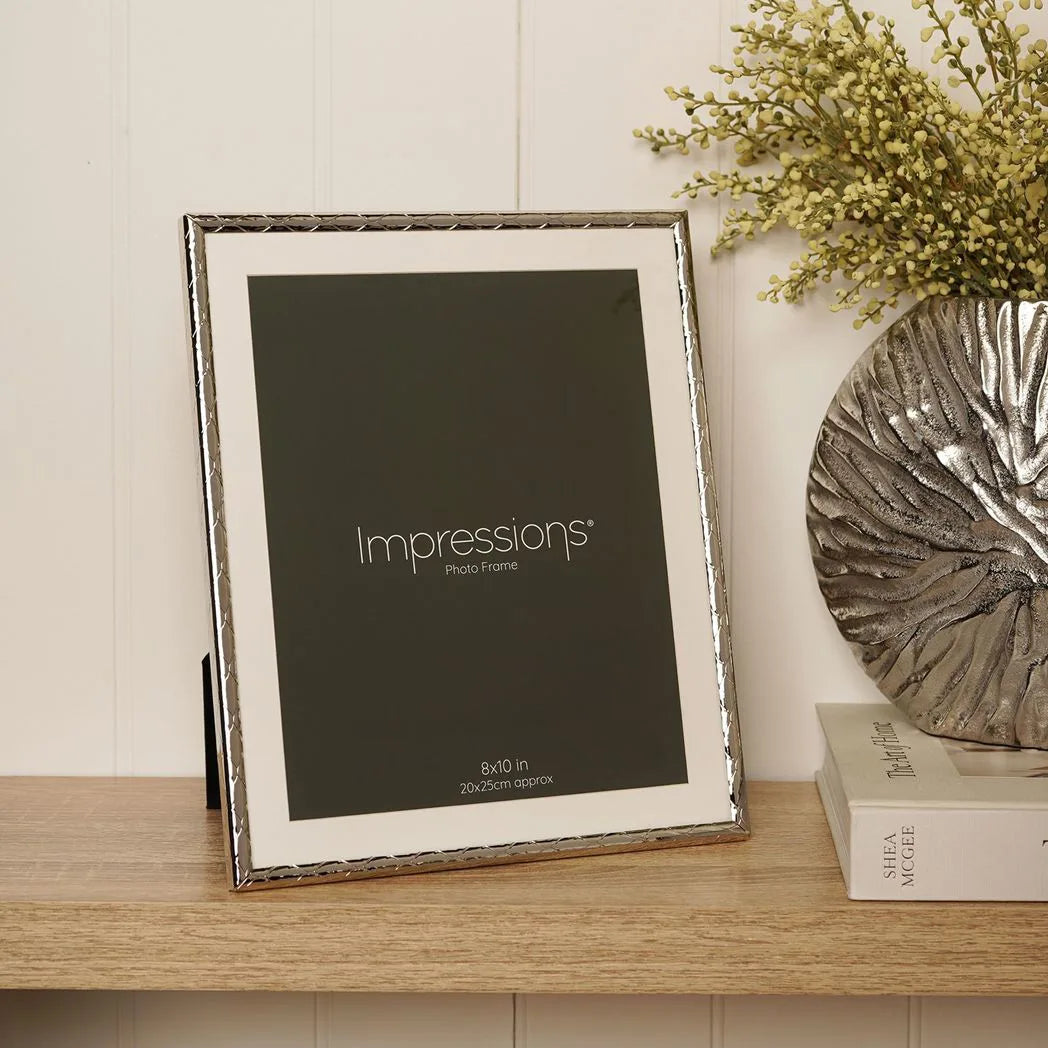 Impressions Criss Cross Silver Photo Frame 8" x 10"
