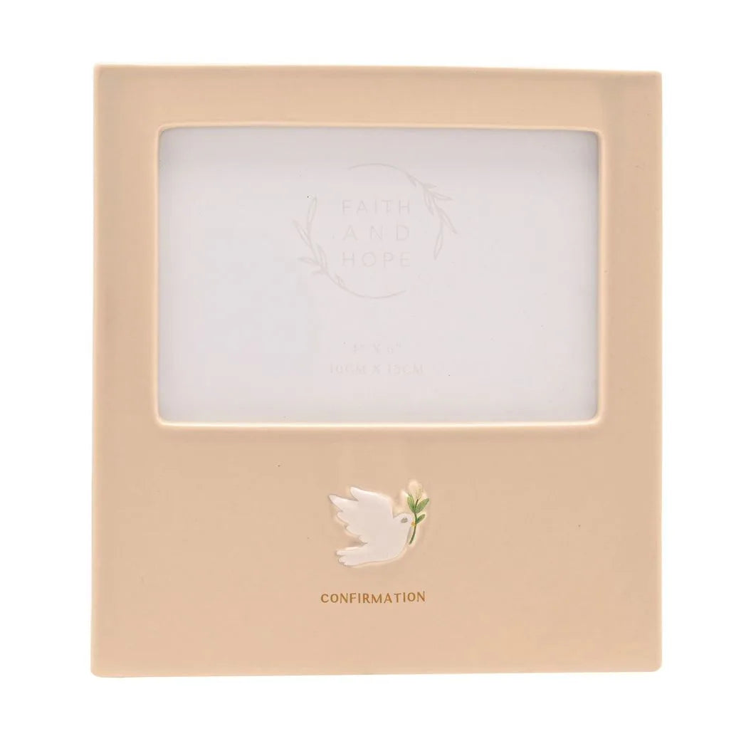 Faith & Hope Ceramic Frame 6'' x 4'' - Confirmation