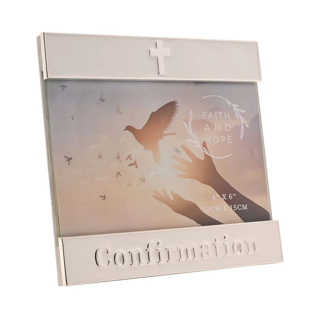 Faith & Hope Enamel & Silver Frame - Confirmation
