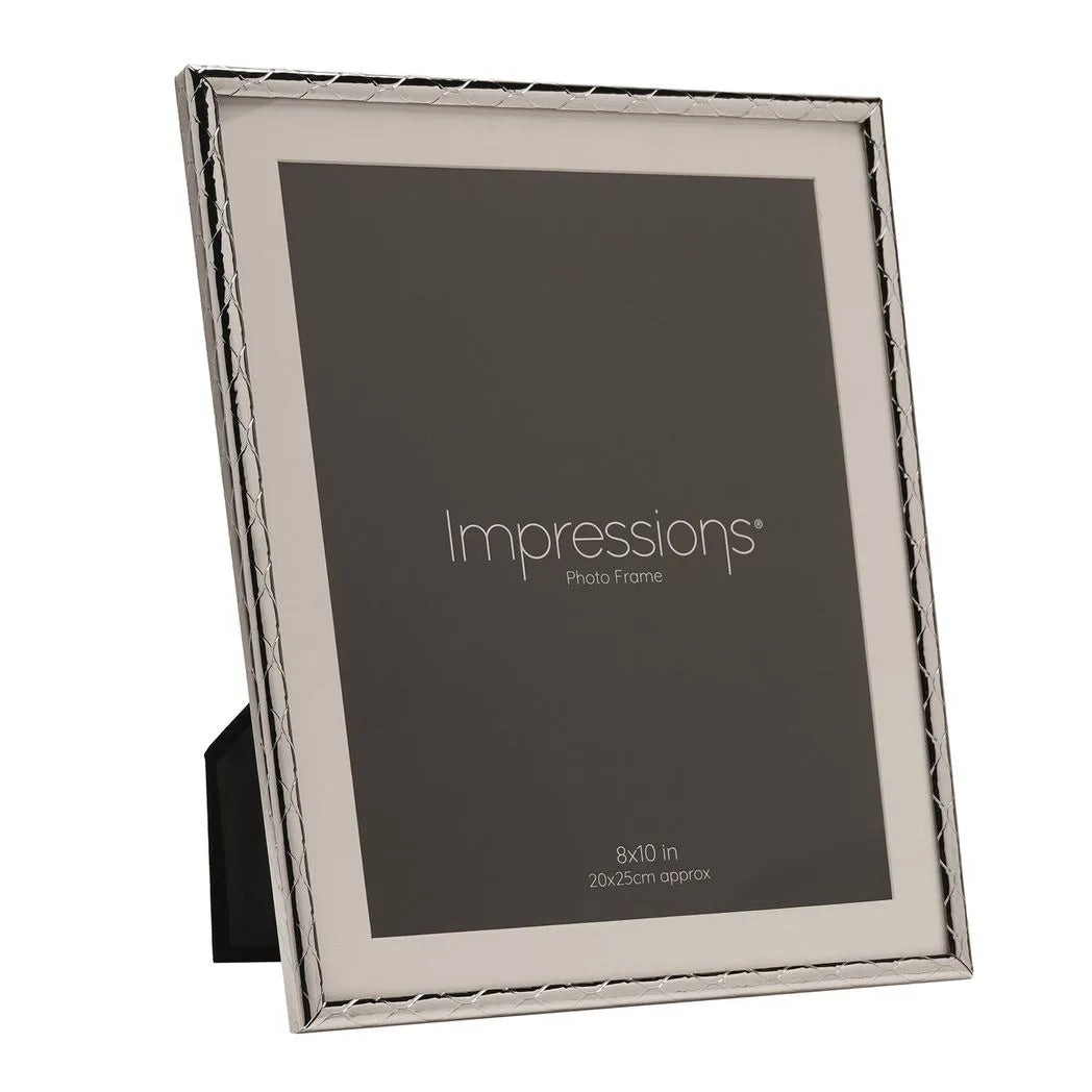 Impressions Criss Cross Silver Photo Frame 8" x 10"