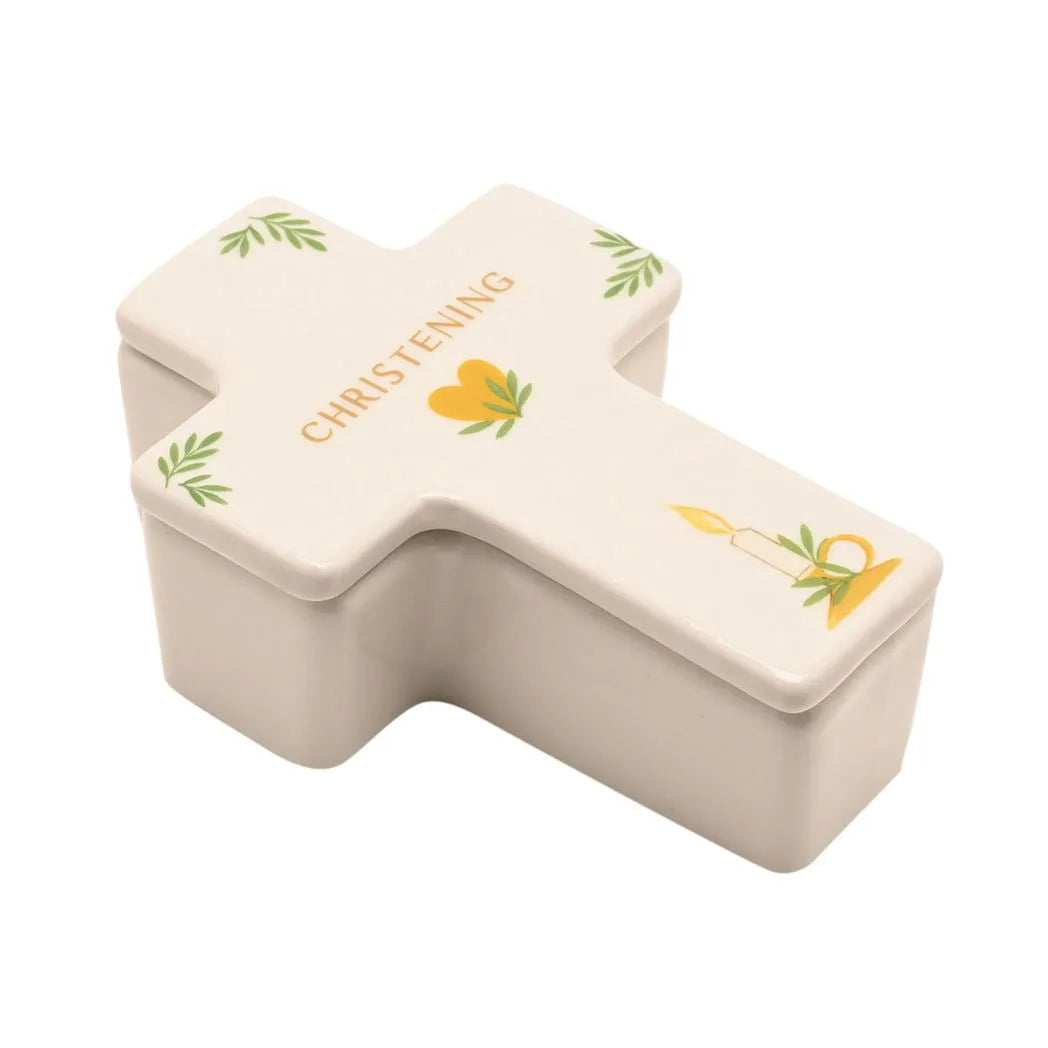 Faith & Hope Cross Trinket Box - Christening