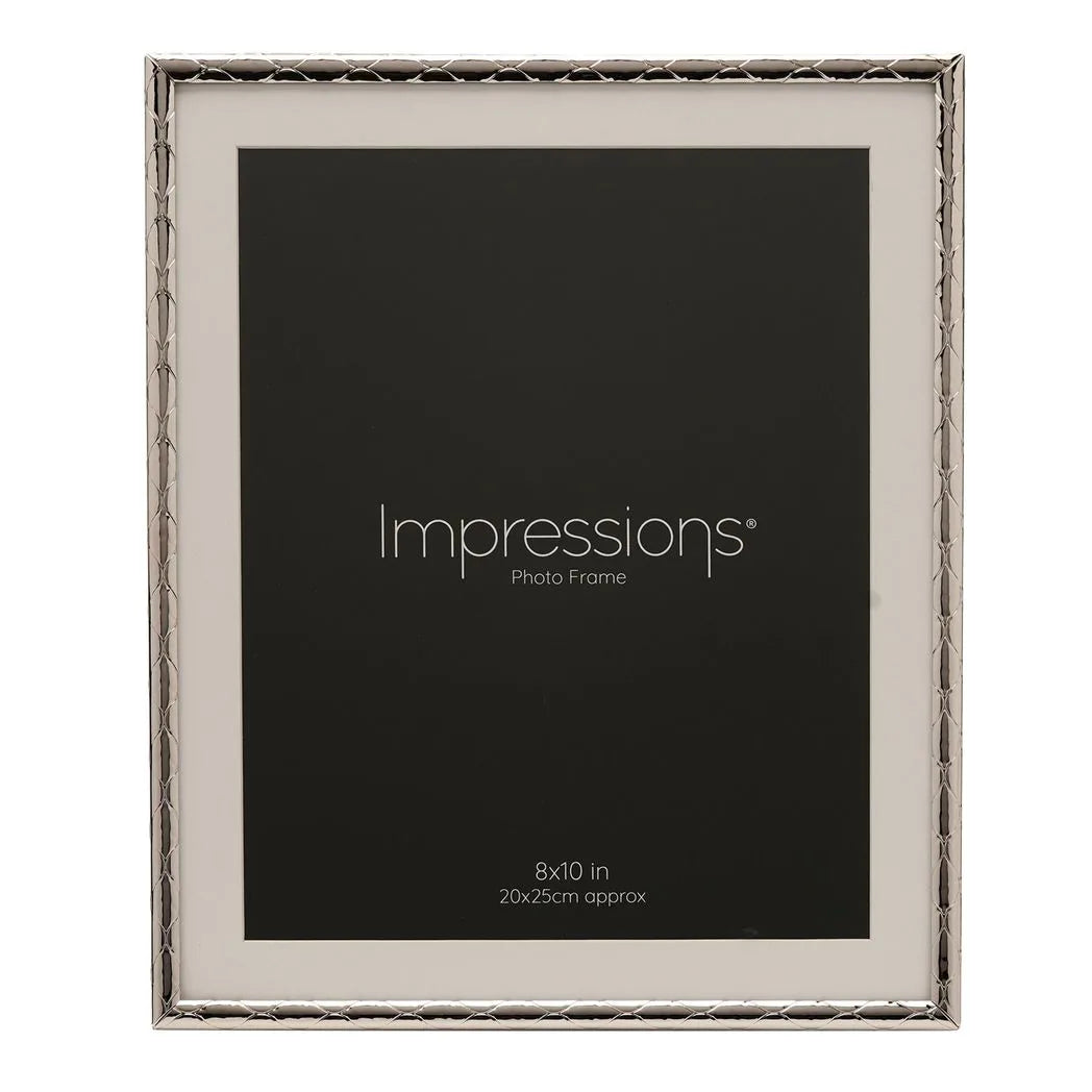 Impressions Criss Cross Silver Photo Frame 8" x 10"