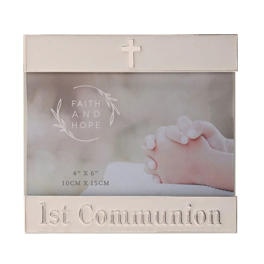 Faith & Hope Enamel & Silver Frame - 1st Communion