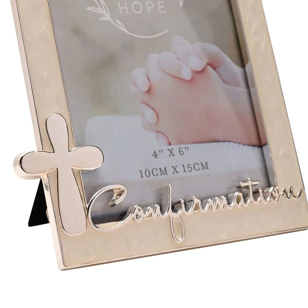 Faith & Hope Enamel Frame & Cross - Confirmation