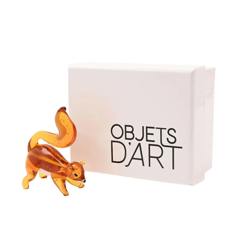Objets D'art Miniature Glass Figurine - Squirrel
