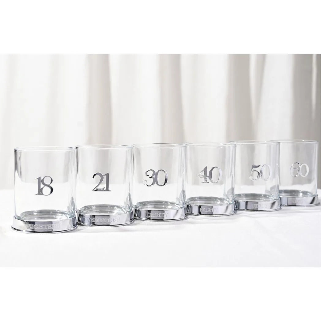 Milestones 3D Number Whisky Glass - 18
