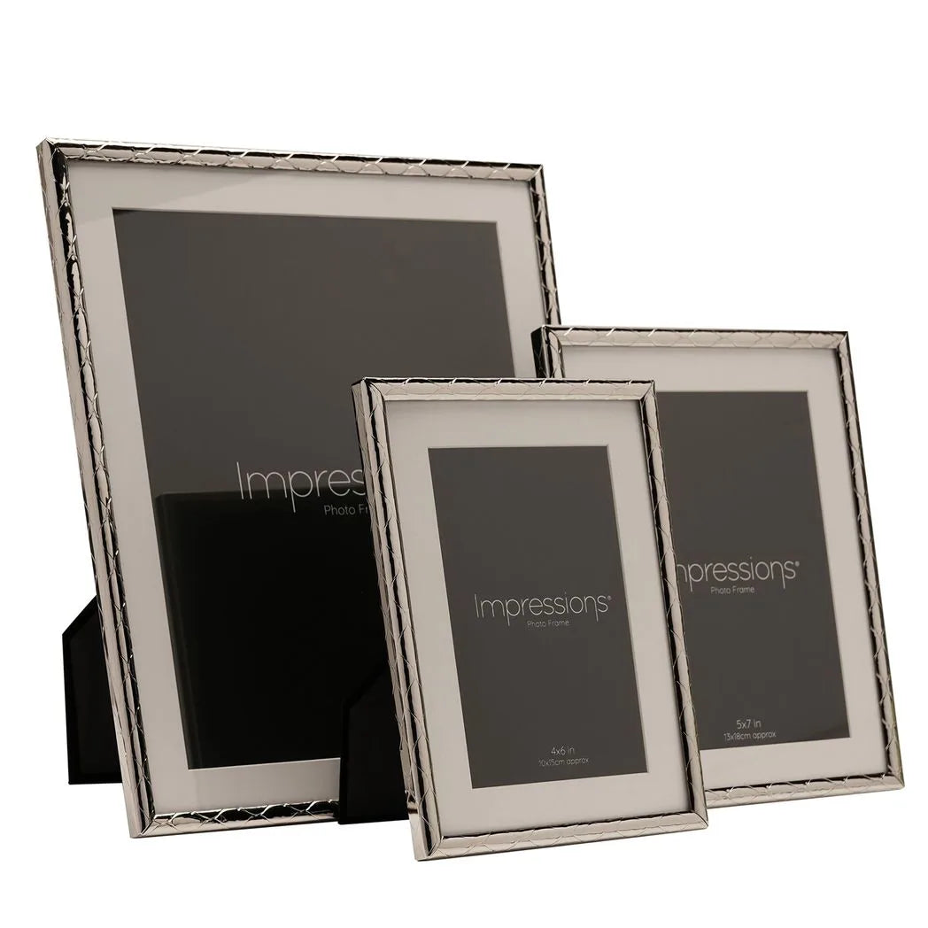 Impressions Criss Cross Silver Photo Frame 8" x 10"