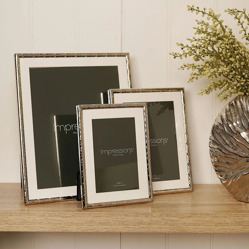 Impressions Criss Cross Silver Photo Frame 8" x 10"