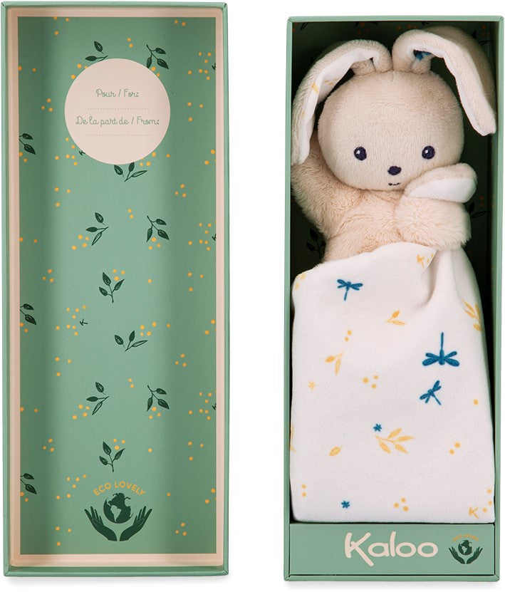 Kaloo Doudou Rabbit Carre Douceur White Delicate