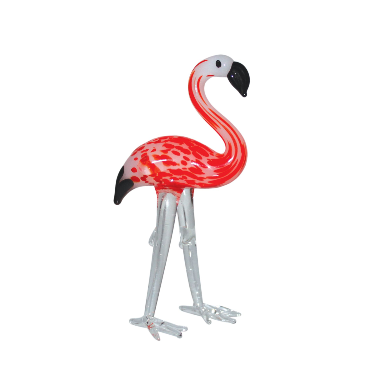Objets d'art Miniature Glass Figurine - Flamingo