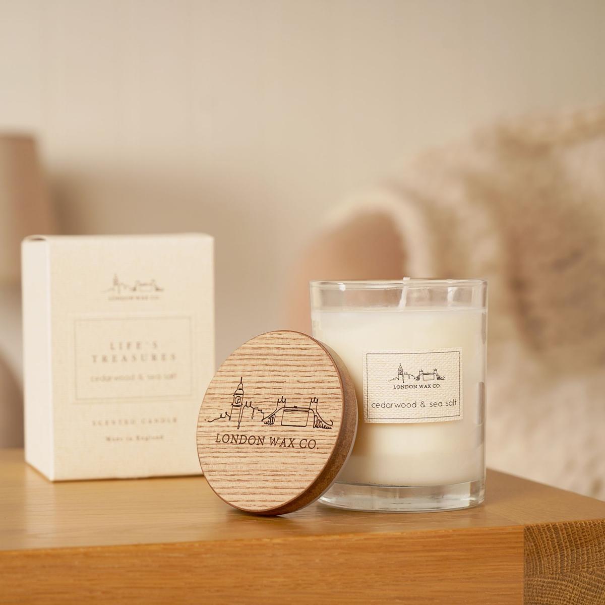 The London Wax Company Cedarwood & Sea Salt Lidded Candle 226g