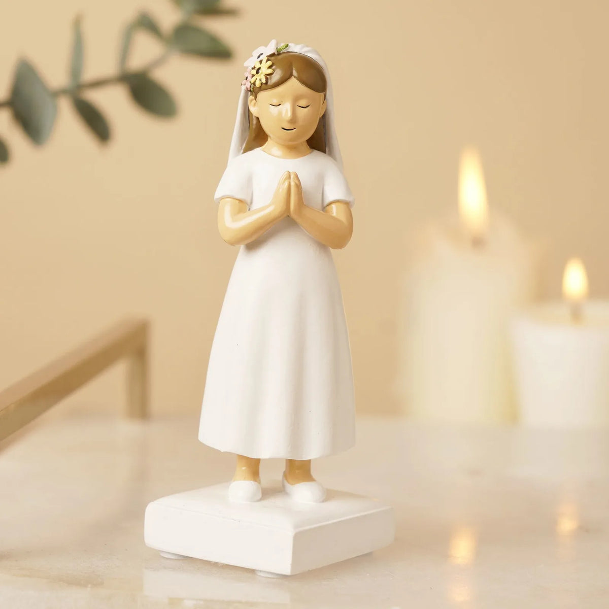 Faith & Hope Figurine - Communion Girl - Light Brown Hair