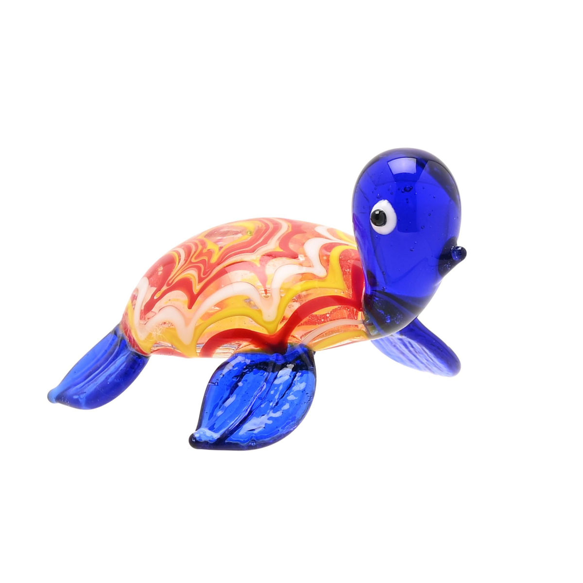 Objets D'art Miniature Glass Figurine - Blue Tortoise