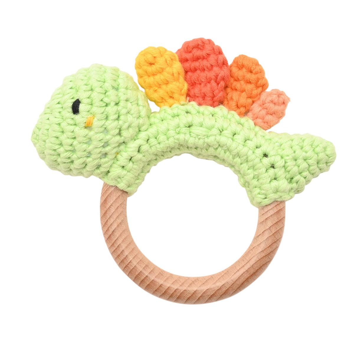 Petit Cheri Crochet Dinosaur Rattle - Stegosaurus