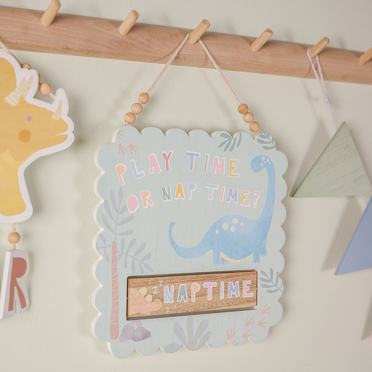 Petit Cheri Dinosaur Plaque - "Playtime Or Naptime"
