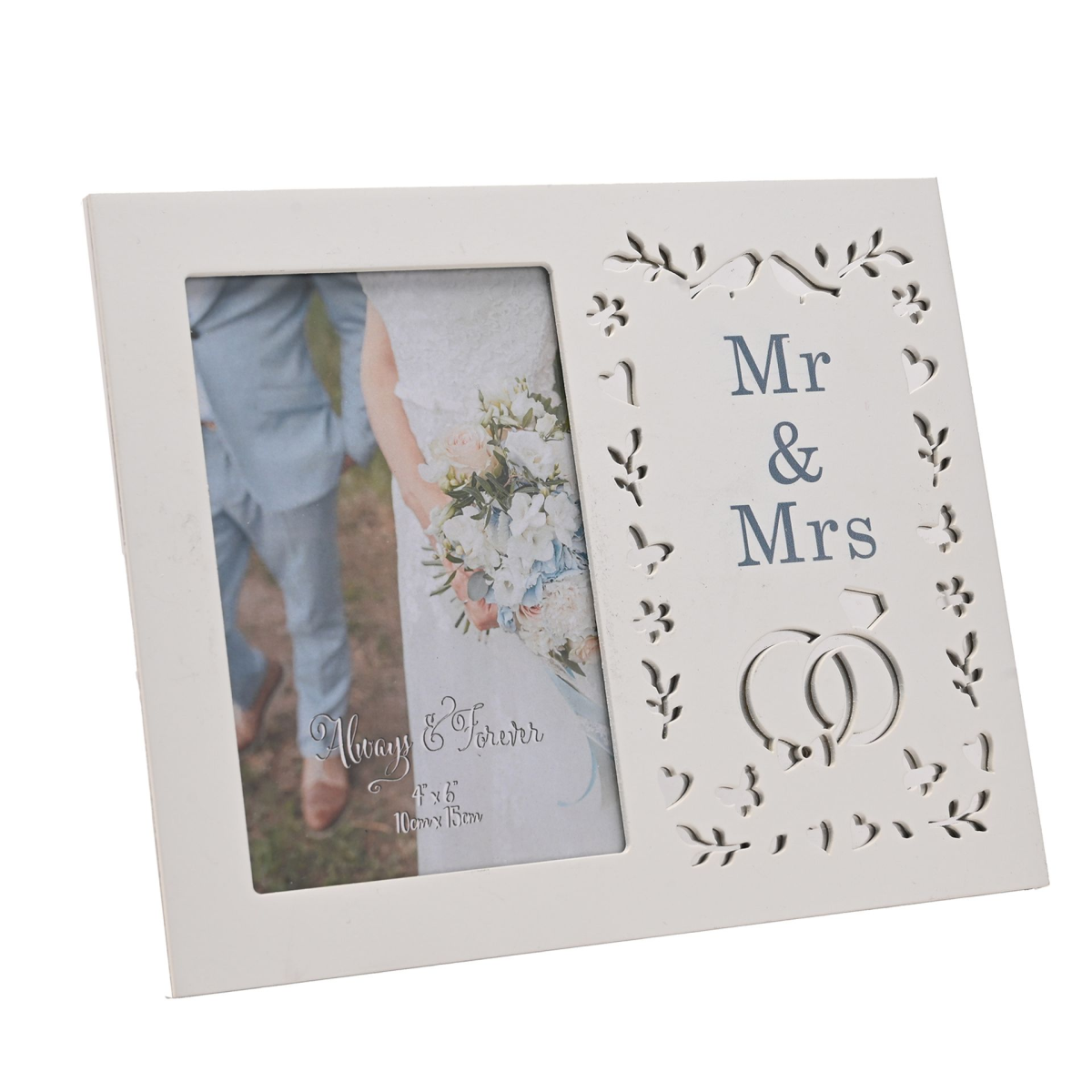 Always & Forever Laser Cut Photo Frame 4 x 6ins - Mr & Mrs