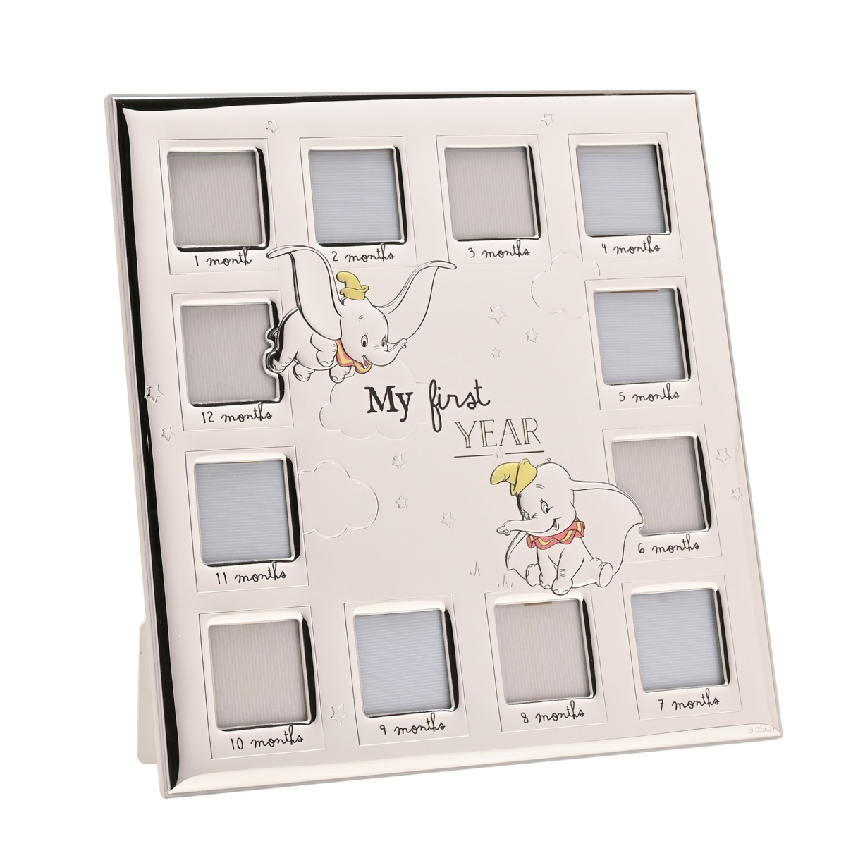 Disney Silver Dumbo My First Year Multi Aperture Frame - Made In Italy
