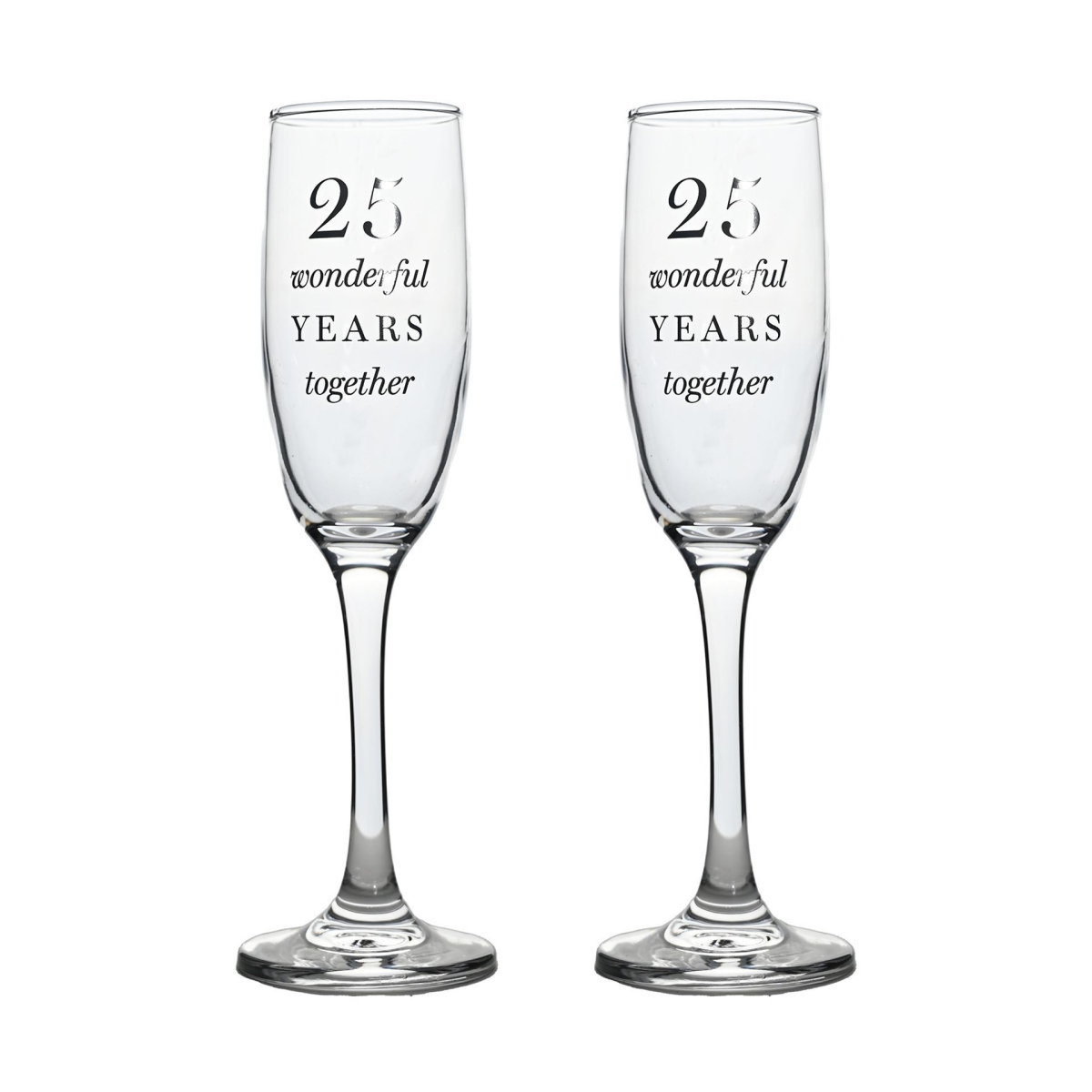 Amore Champagne Flutes Set of 2 - 25th Anniversary