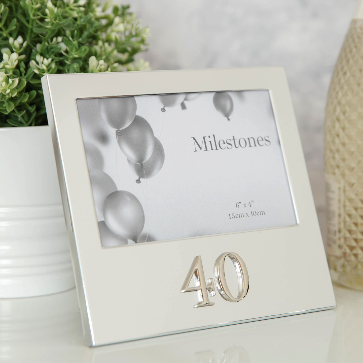 Milestones Aluminium Photo Frame with 3D Number 6" x 4" - 40
